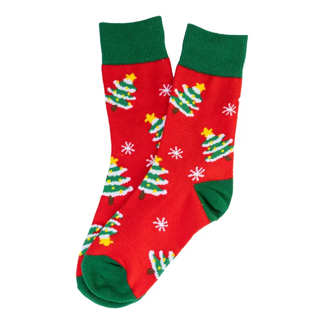 Karácsonyi zokni, hóember – Julsokka, piros / zöld