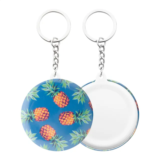 Kitűzős kulcstartó – KeyBadge Mini, fehér