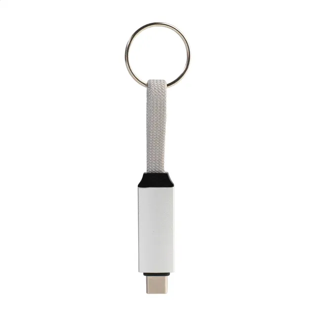Kulcstartós 60 W-os USB-C kábel – Keycab, ezüst