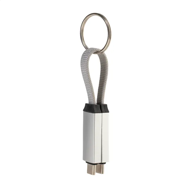 Kulcstartós 60 W-os USB-C kábel – Keycab, ezüst
