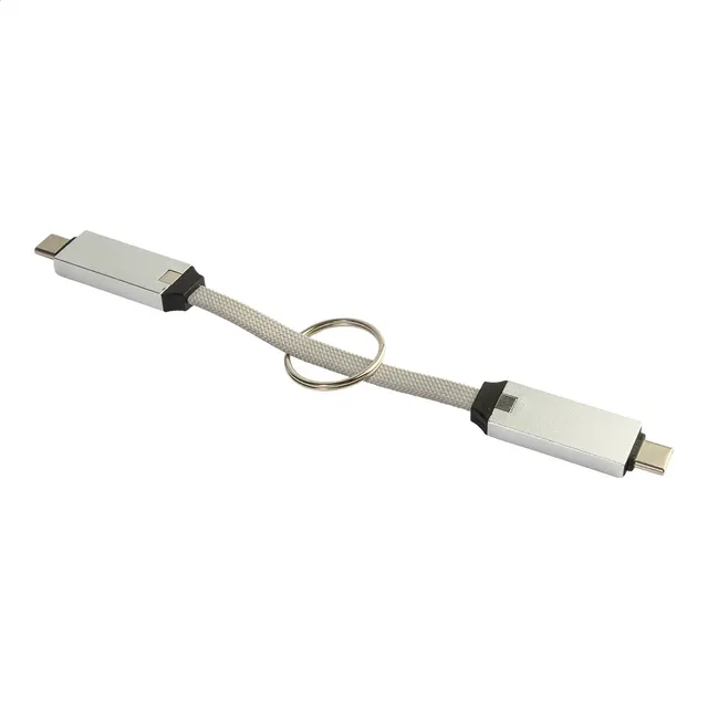 Kulcstartós 60 W-os USB-C kábel – Keycab, ezüst