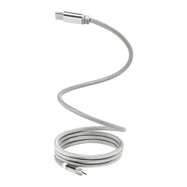 Mágneses 60 W-os USB-C kábel – Magsle, ezüst