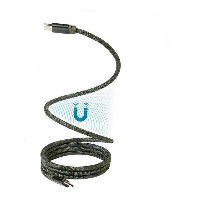 Mágneses 60 W-os USB-C kábel – Magsle, sötét zöld