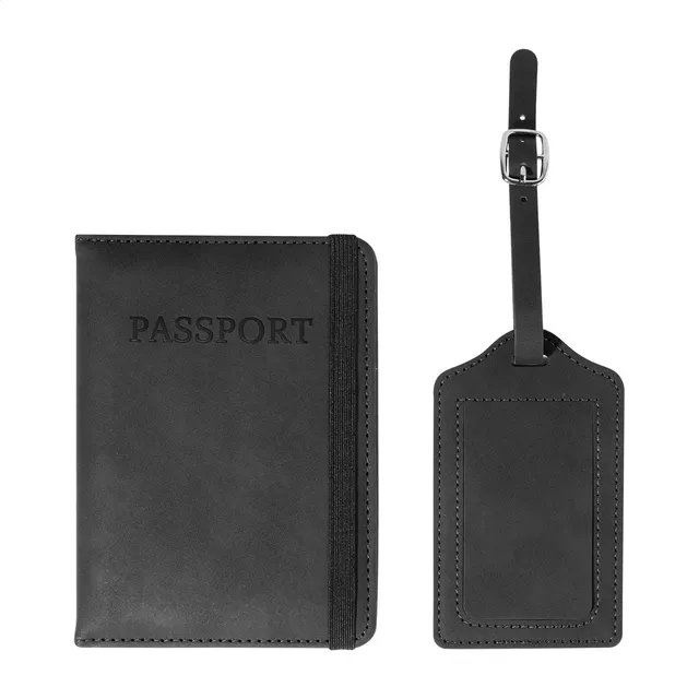 RPU útlevél és bőröndcímke szett – TwinPass, fekete