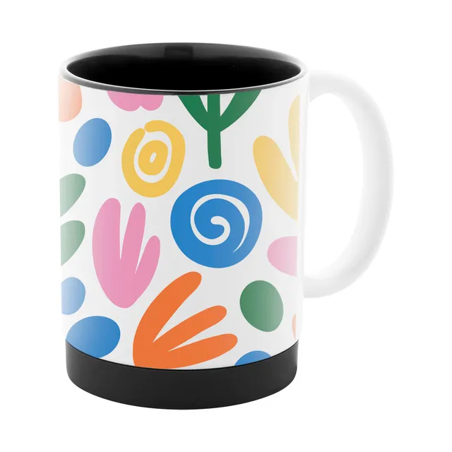 Szublimációs bögre – MultiColour Plus, fekete / fehér